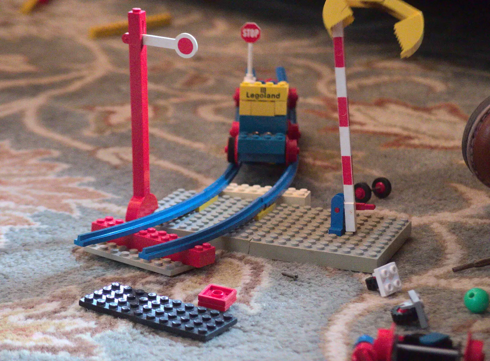 A bit of old-school Lego railway track, from A Trip to Short Hills, New Jersey, United States - 20th October 2018