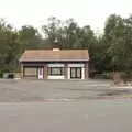 A curious papered-up building in a car park, A Trip to Short Hills, New Jersey, United States - 20th October 2018