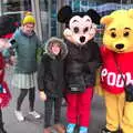 The boys pose with some knock-off cartoon characters, Open-top Buses and a Day at the Museum, New York, United States - 22nd October 2018