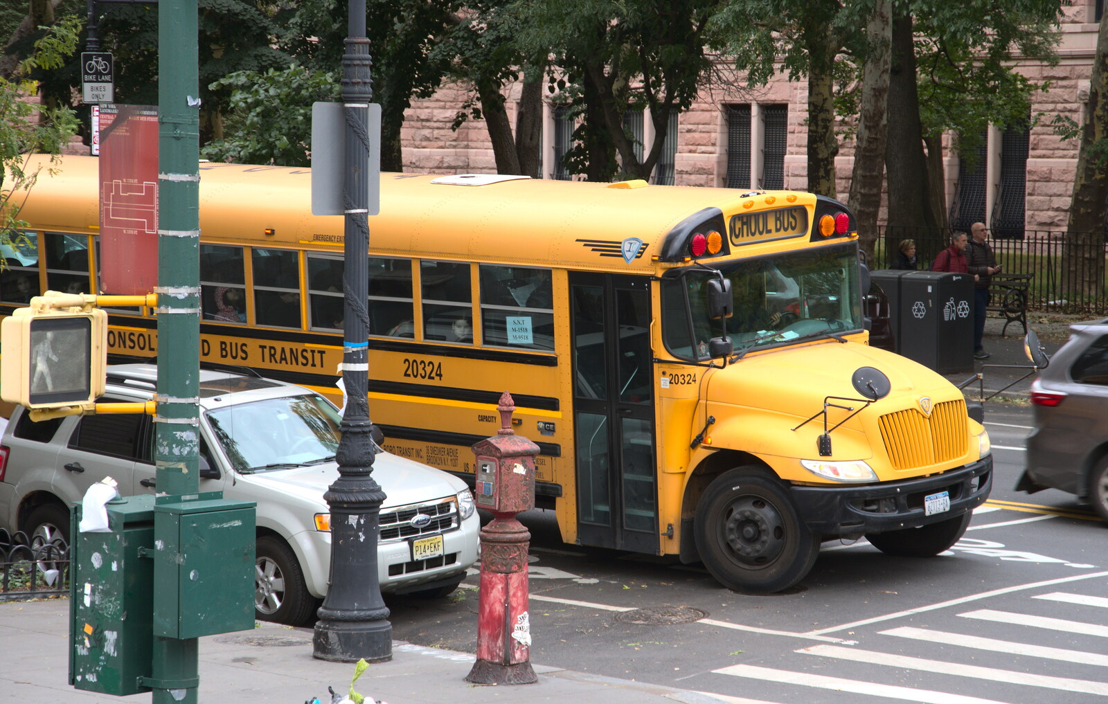 A classic school bus from Open-top Buses and a Day at the Museum, New York, United States - 22nd October 2018