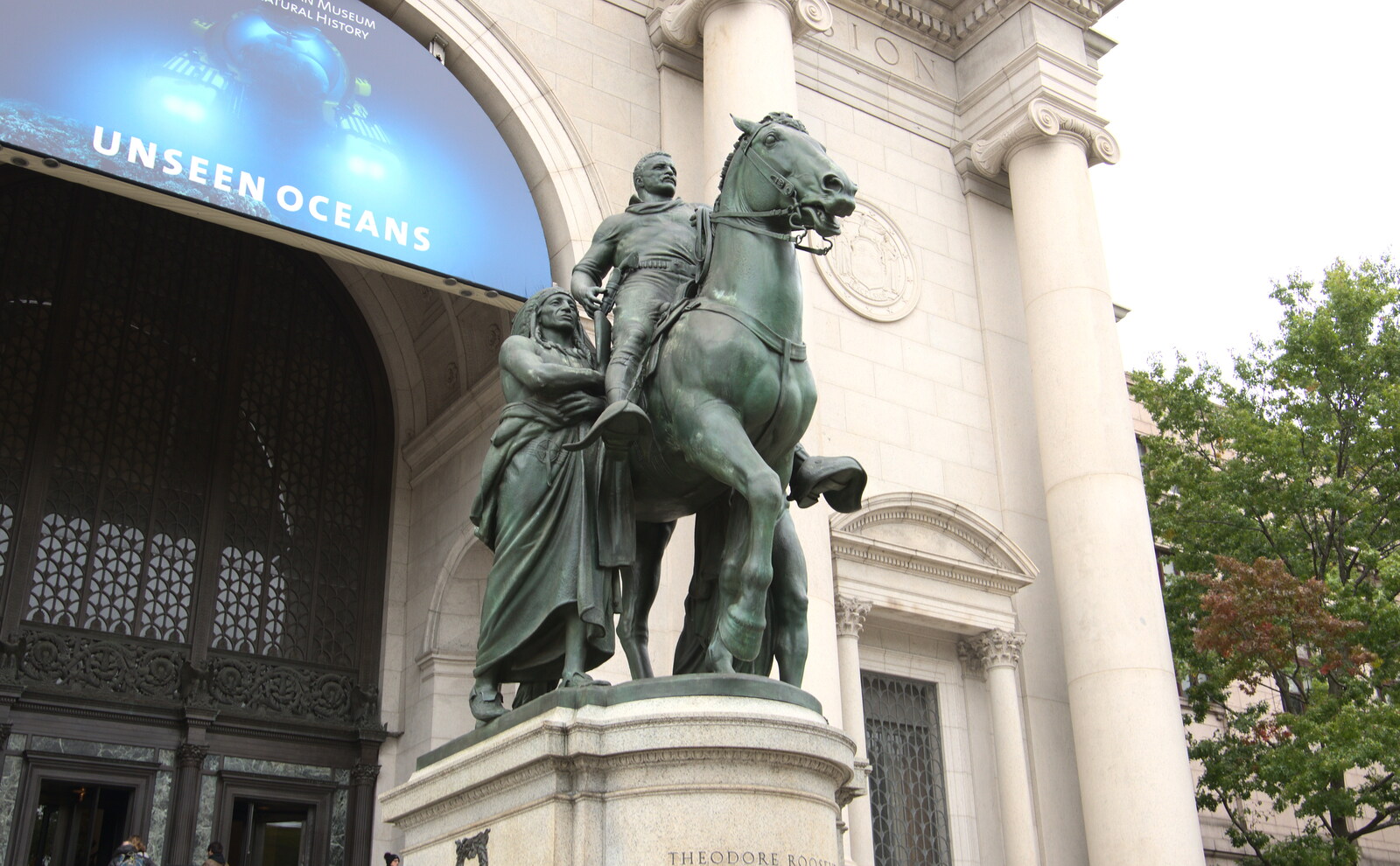 The statue of Teddy Roosevelt from Open-top Buses and a Day at the Museum, New York, United States - 22nd October 2018