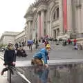 Fred and Harry outside the Met, Open-top Buses and a Day at the Museum, New York, United States - 22nd October 2018