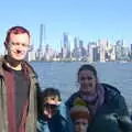 The gang on the back of the ferry, The Liberty Cruise and One World Trade Center, New York, United States - 23rd October 2018