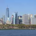 A view of NYC behind Governors' Island, The Liberty Cruise and One World Trade Center, New York, United States - 23rd October 2018