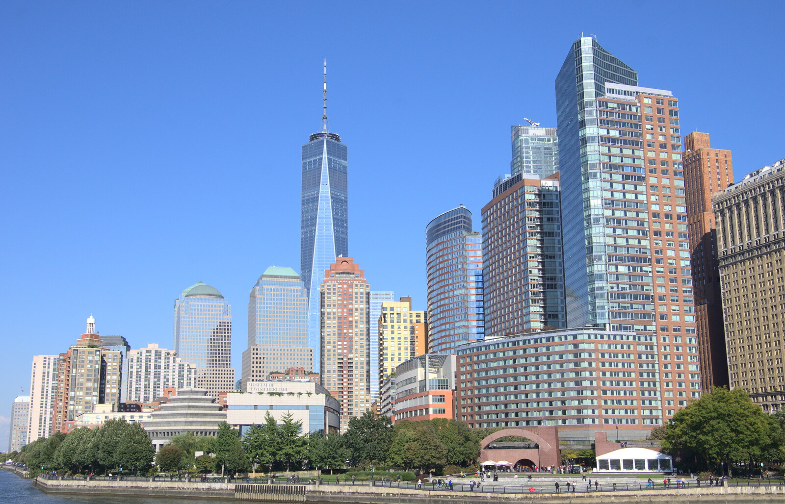 1WTC and the Battery from The Liberty Cruise and One World Trade Center, New York, United States - 23rd October 2018