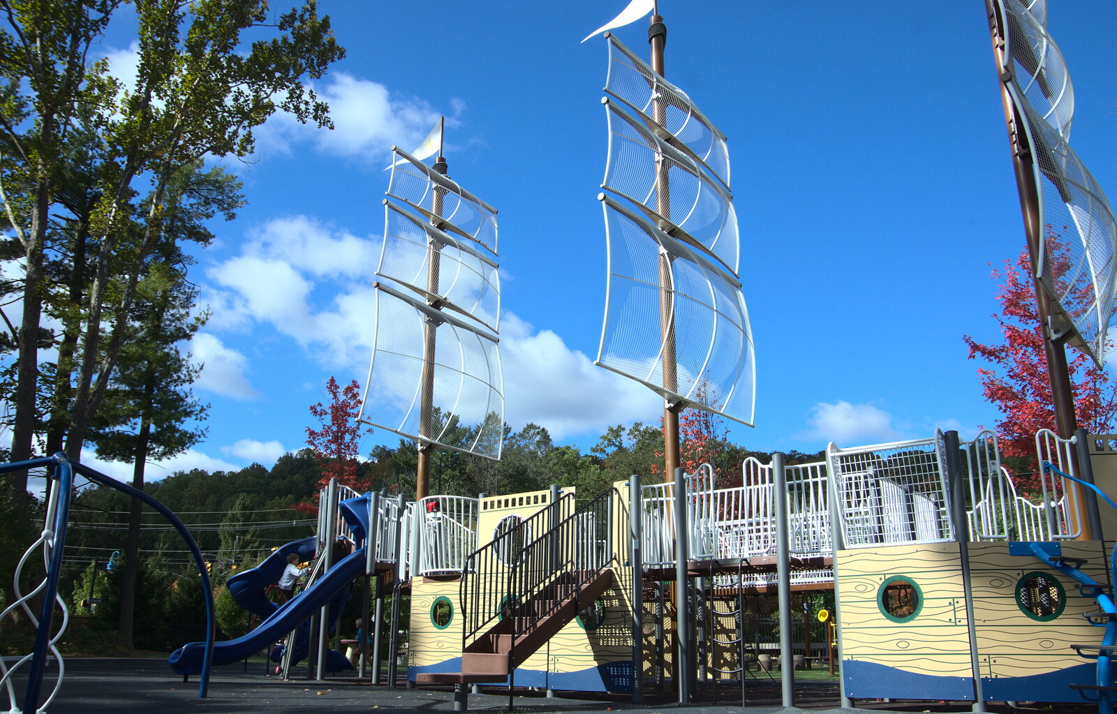 A playground in tall-ship form from Pumpkin Picking at Alstede Farm, Chester, Morris County, New Jersey - 24th October 2018