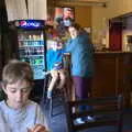 Harry and Isobel, at the counter, look over, Pumpkin Picking at Alstede Farm, Chester, Morris County, New Jersey - 24th October 2018