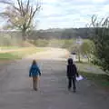 The boys wander off with a fruit box, Pumpkin Picking at Alstede Farm, Chester, Morris County, New Jersey - 24th October 2018