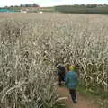 Fred and Isobel leg it, Pumpkin Picking at Alstede Farm, Chester, Morris County, New Jersey - 24th October 2018