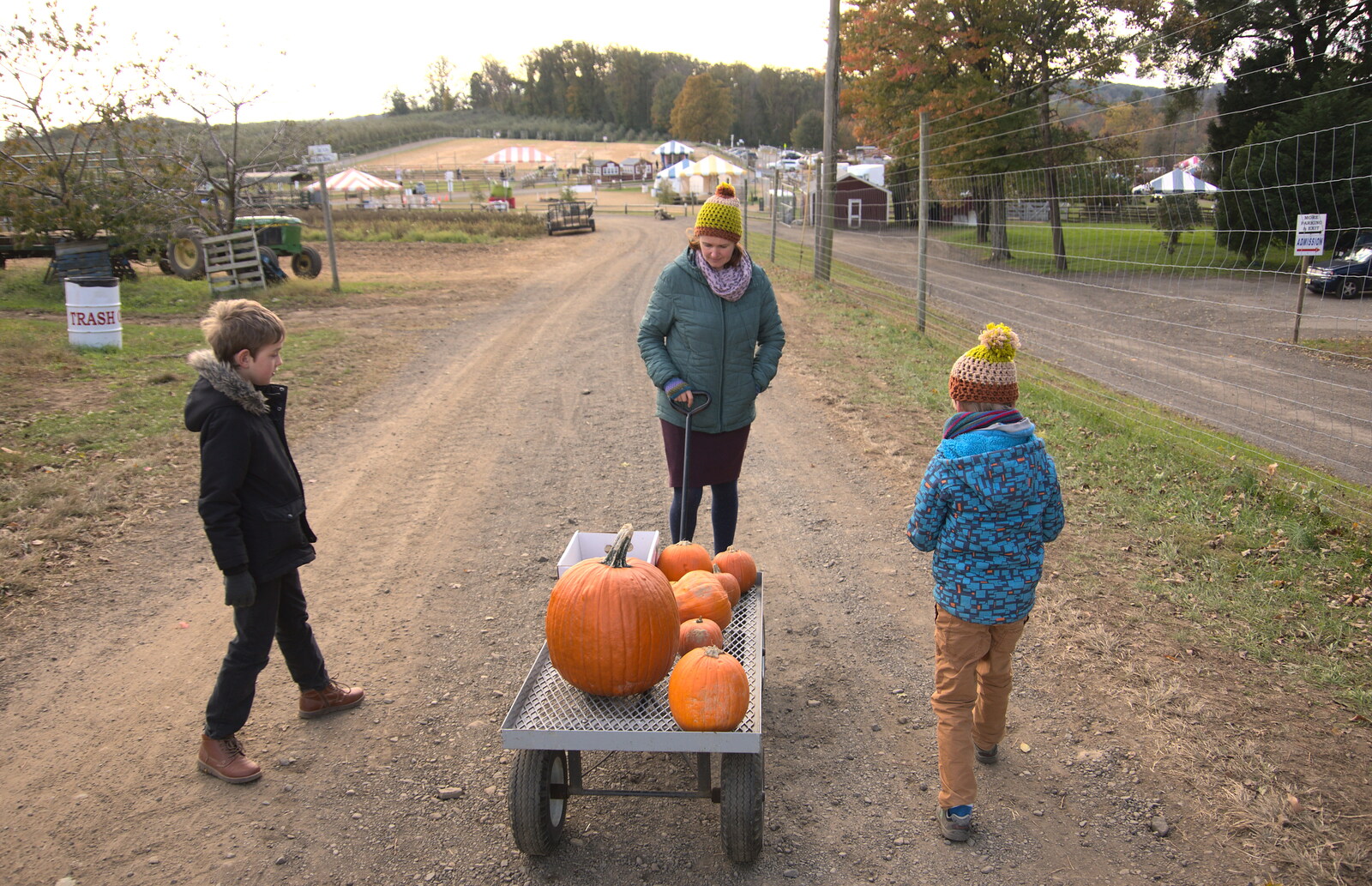 We haul our booty back to the pay point from Pumpkin Picking at Alstede Farm, Chester, Morris County, New Jersey - 24th October 2018