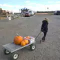 Fred hauls our collection to the car, Pumpkin Picking at Alstede Farm, Chester, Morris County, New Jersey - 24th October 2018