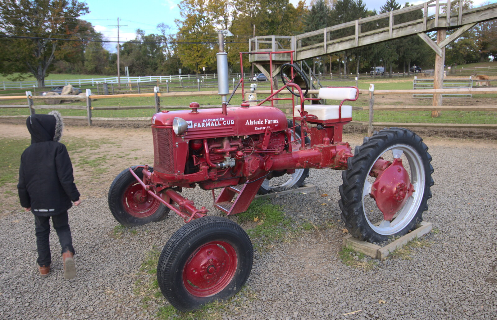Fred looks like a Farmall Cub tractor from Pumpkin Picking at Alstede Farm, Chester, Morris County, New Jersey - 24th October 2018