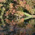 Autumn colours reflected in the pond, Pumpkin Picking at Alstede Farm, Chester, Morris County, New Jersey - 24th October 2018