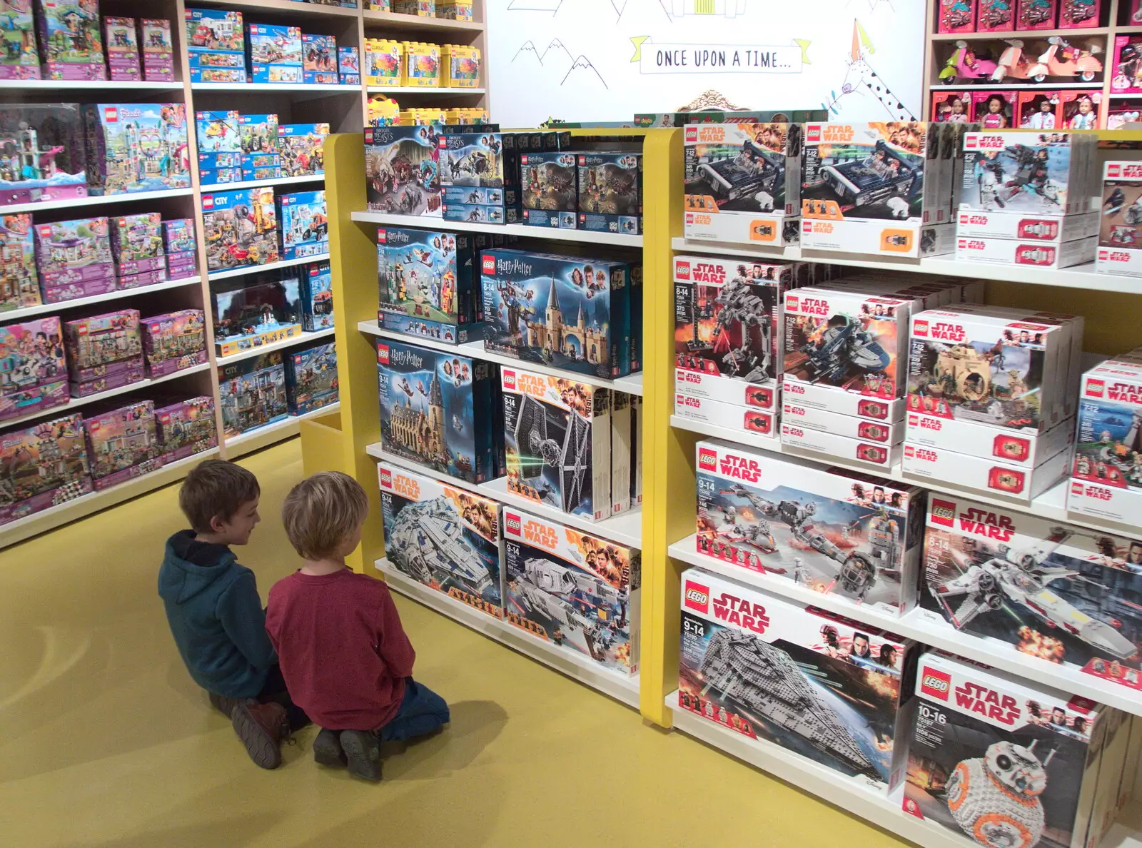 The boys are overwhelmed by Big Lego sets, from Times Square, USS Intrepid and the High Line, Manhattan, New York - 25th October 2018