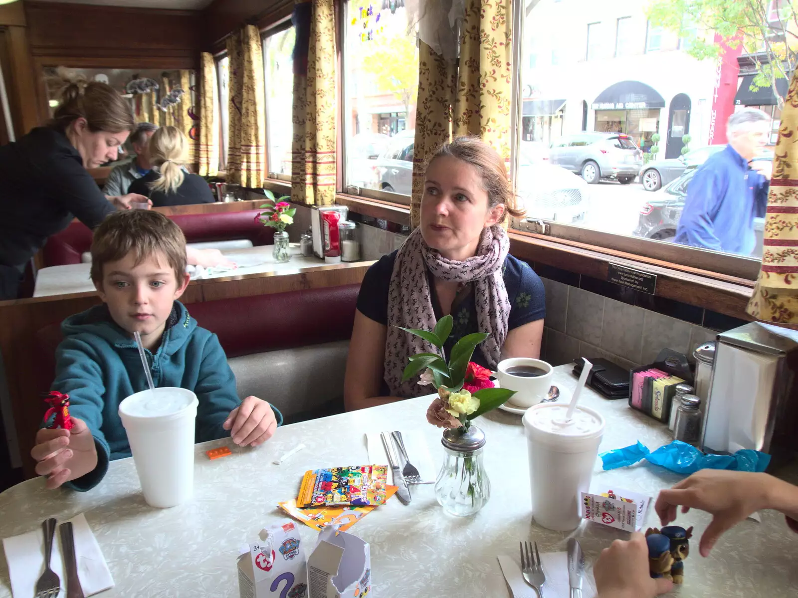 Fred and Isobel in the Summit Diner, from Times Square, USS Intrepid and the High Line, Manhattan, New York - 25th October 2018