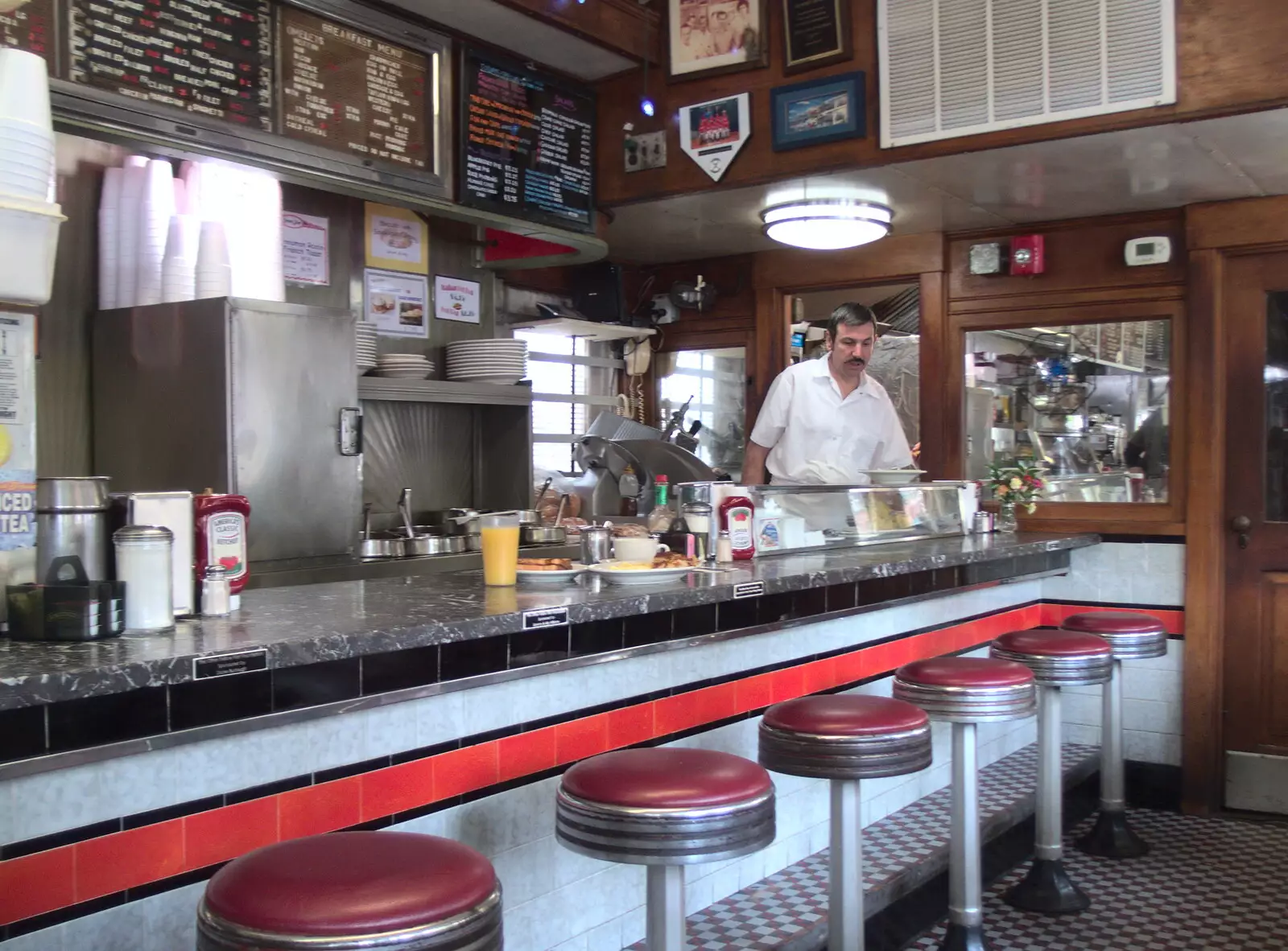 The kitchen end of Summit Diner, from Times Square, USS Intrepid and the High Line, Manhattan, New York - 25th October 2018