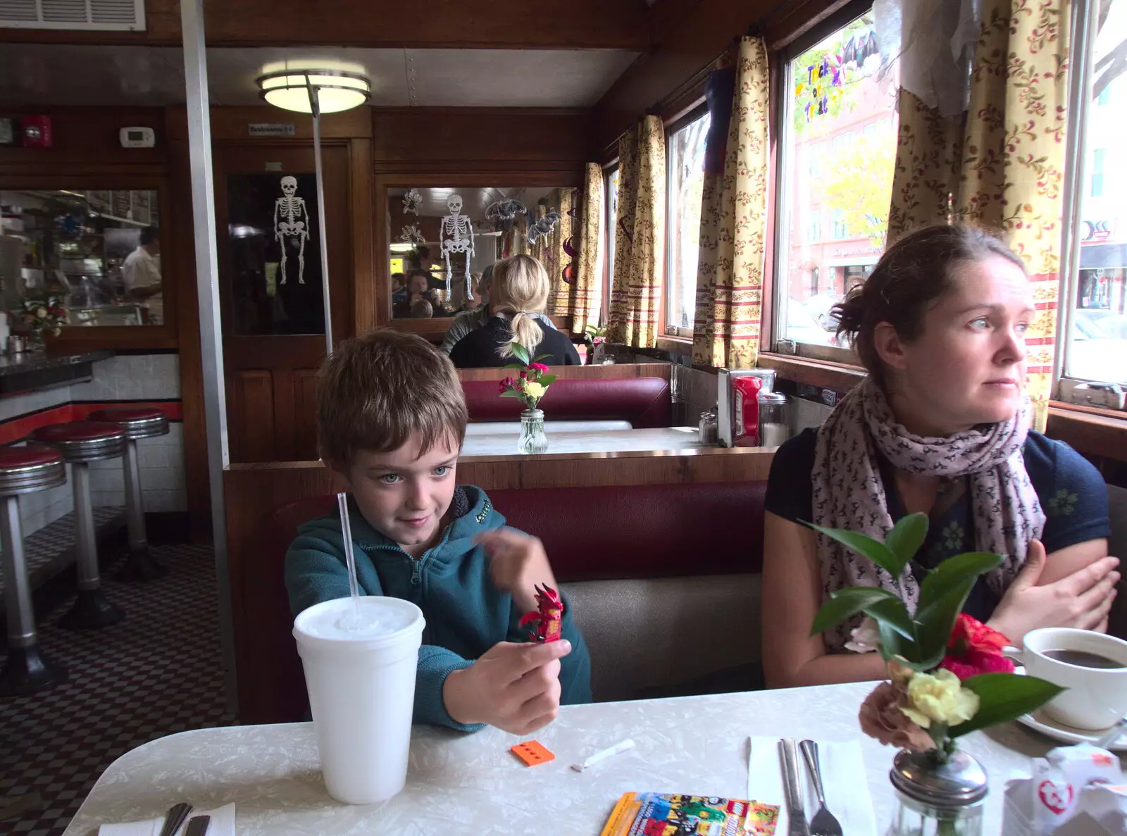 Fred plays with some Lego, from Times Square, USS Intrepid and the High Line, Manhattan, New York - 25th October 2018