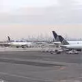 The New York skyline in the distance, Times Square, USS Intrepid and the High Line, Manhattan, New York - 25th October 2018