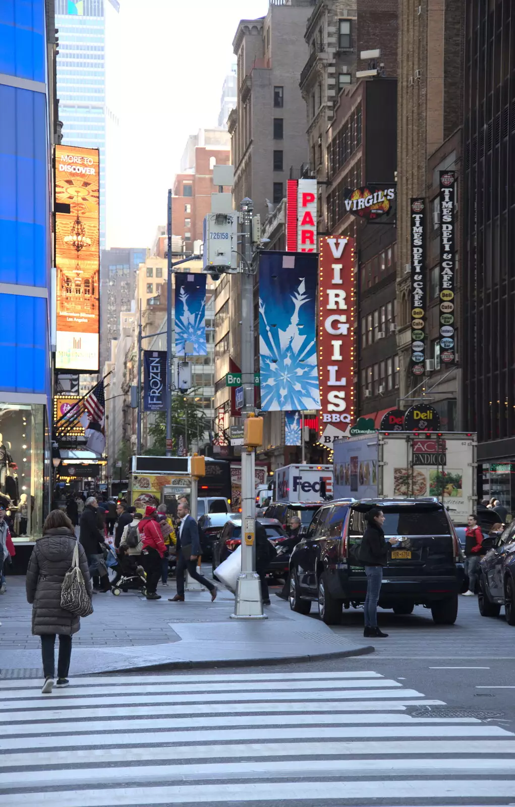 Crosswalk near 7th Avenue, from Times Square, USS Intrepid and the High Line, Manhattan, New York - 25th October 2018