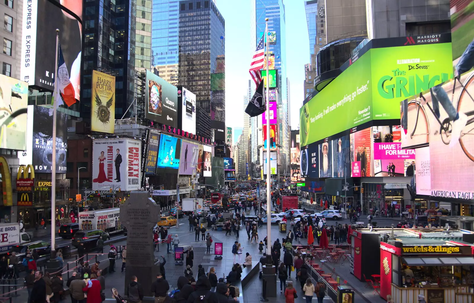 It's busy in Times Square, from Times Square, USS Intrepid and the High Line, Manhattan, New York - 25th October 2018