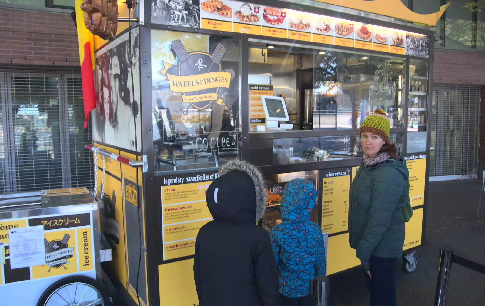 We get some waffles from a van on 12th Avenue, from Times Square, USS Intrepid and the High Line, Manhattan, New York - 25th October 2018