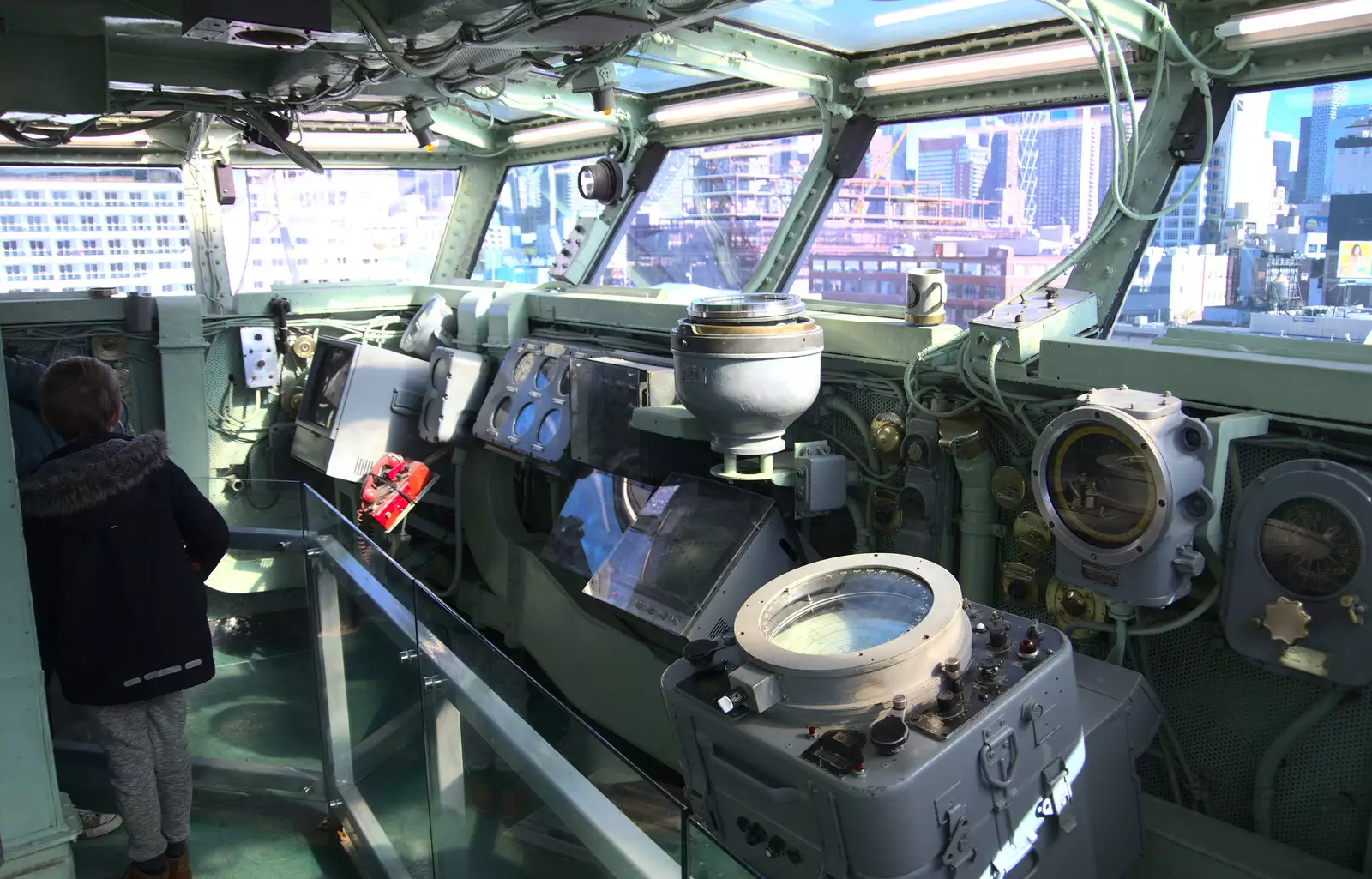 The bridge of the USS Intrepid, from Times Square, USS Intrepid and the High Line, Manhattan, New York - 25th October 2018