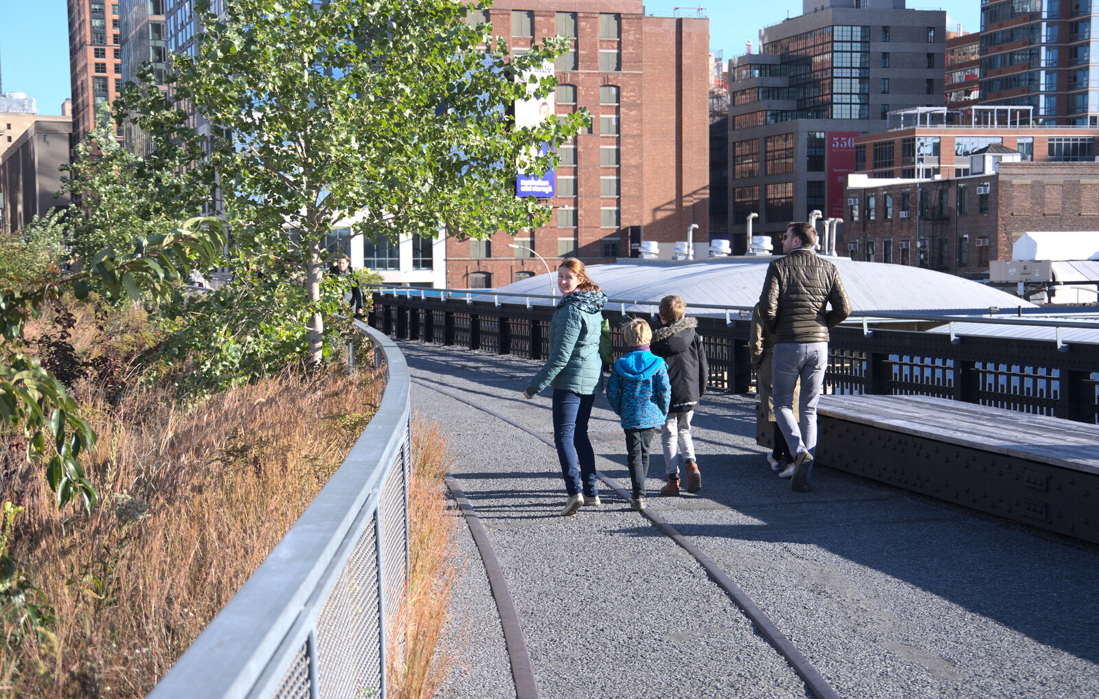 We head off down the High Line from Times Square, USS Intrepid and the High Line, Manhattan, New York - 25th October 2018