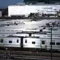 Stacks of silver train carriages, Times Square, USS Intrepid and the High Line, Manhattan, New York - 25th October 2018