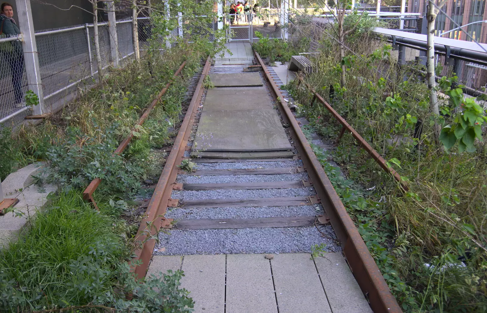 Some of the old High Line tracks, from Times Square, USS Intrepid and the High Line, Manhattan, New York - 25th October 2018