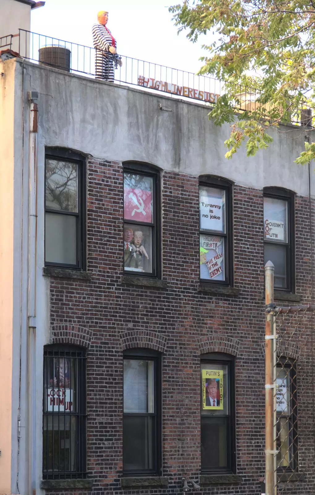 The building is full of amusing anti-Trump stuff, from Times Square, USS Intrepid and the High Line, Manhattan, New York - 25th October 2018