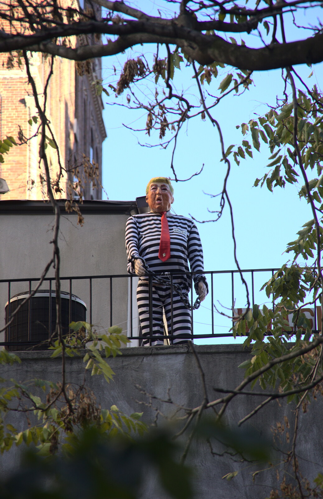 A prison version of Trump from Times Square, USS Intrepid and the High Line, Manhattan, New York - 25th October 2018