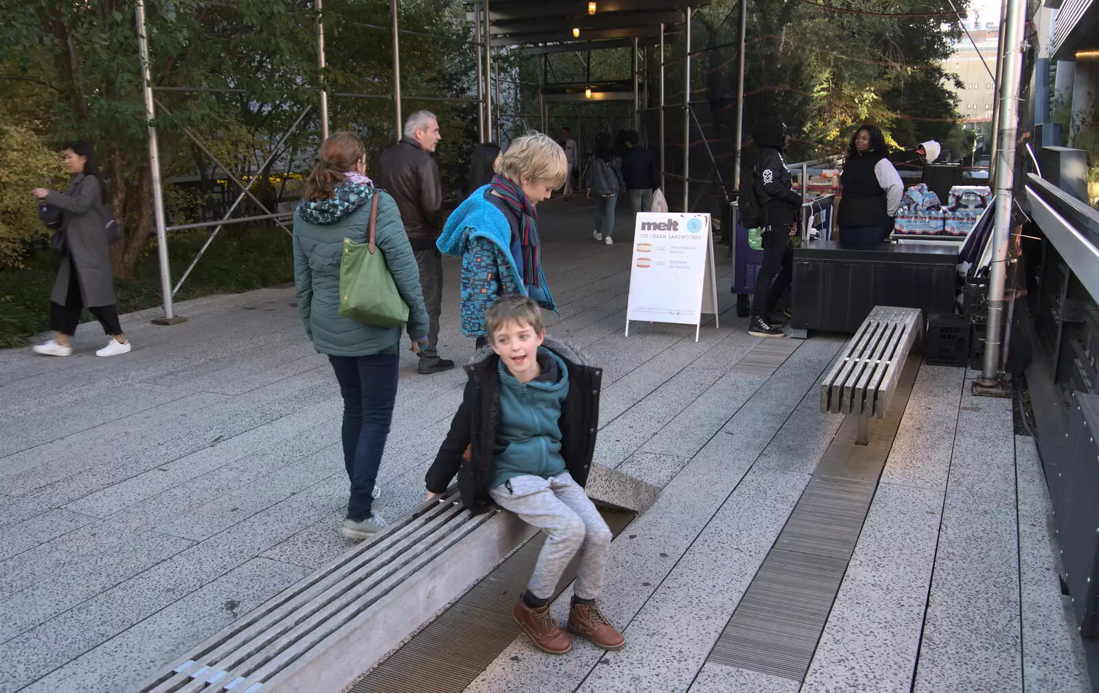 Fred has a brief sit-down, from Times Square, USS Intrepid and the High Line, Manhattan, New York - 25th October 2018