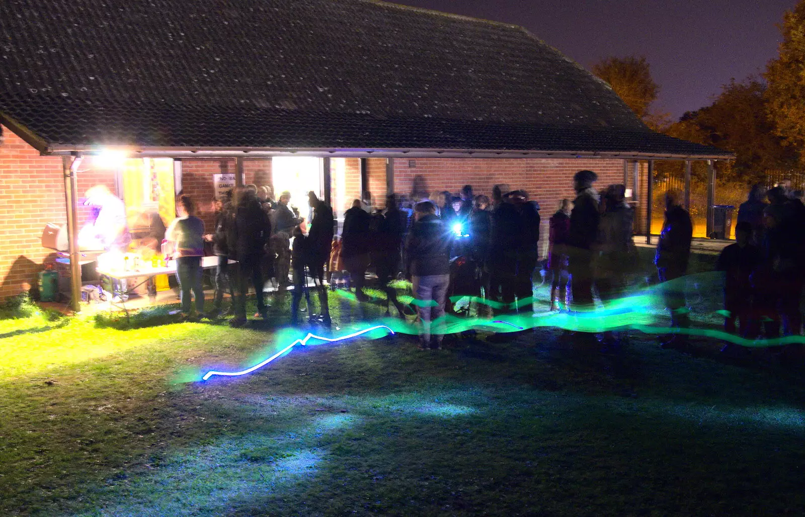 Down at Palrave, there's a queue for the barbeque, from Apples and Fireworks, Carleton Rode and Palgrave, Suffolk - 4th November 2018