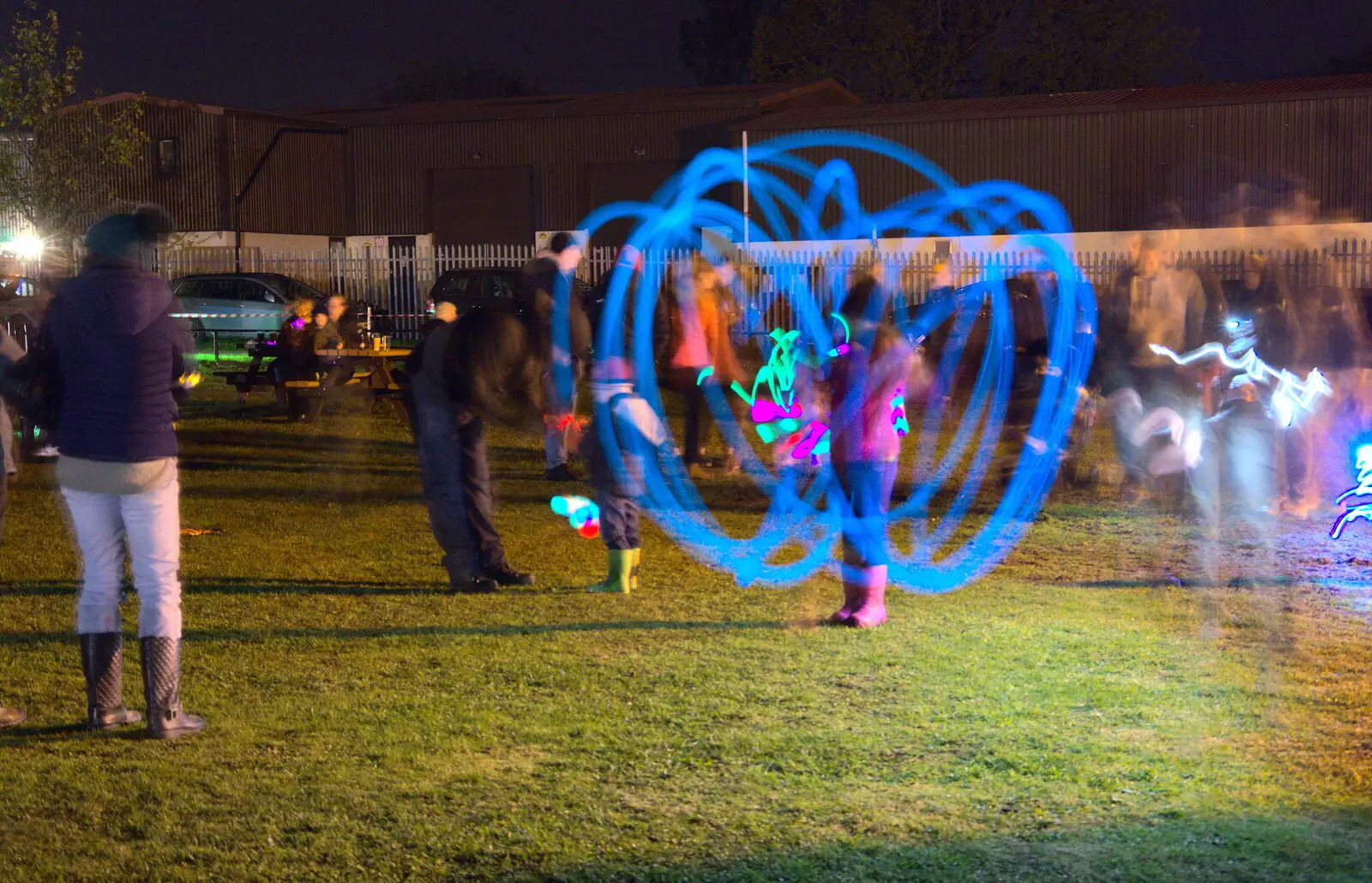 A blue ball of string light, from Apples and Fireworks, Carleton Rode and Palgrave, Suffolk - 4th November 2018