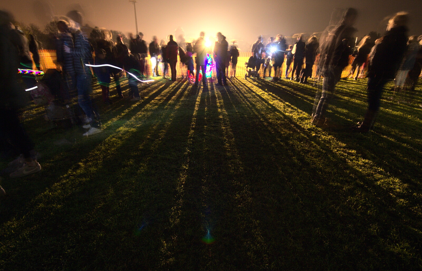 Long shadows in the night from Apples and Fireworks, Carleton Rode and Palgrave, Suffolk - 4th November 2018