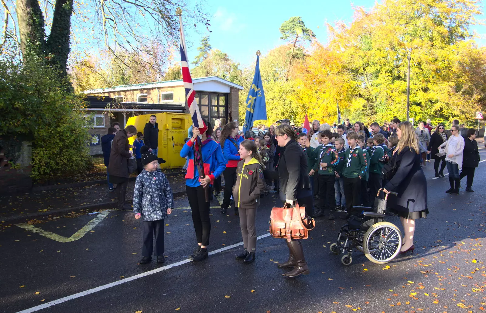 Outside the fire station, from The Remembrance Sunday Parade, Eye, Suffolk - 11th November 2018