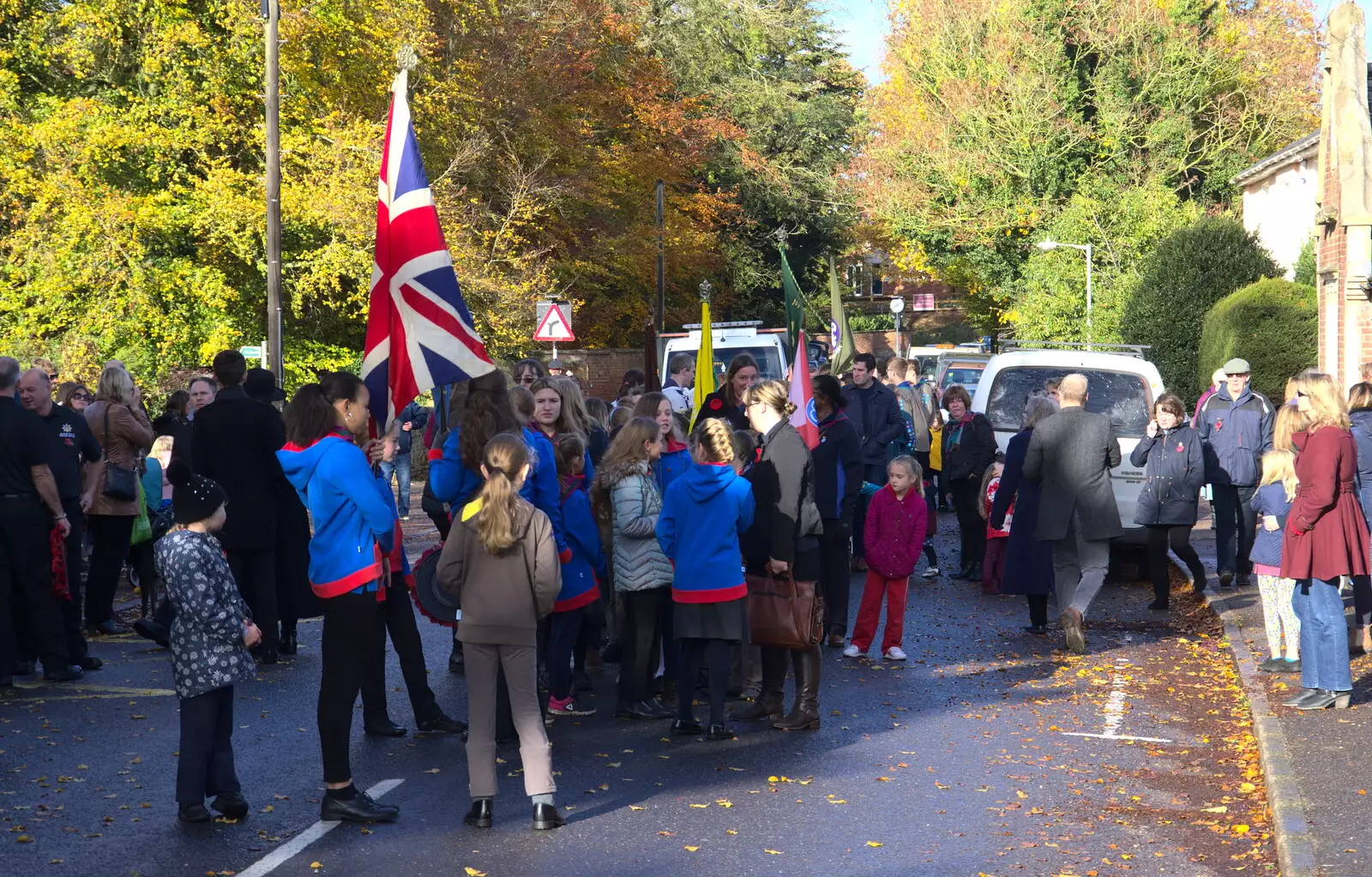 There's a general milling about in the autumn sun, from The Remembrance Sunday Parade, Eye, Suffolk - 11th November 2018