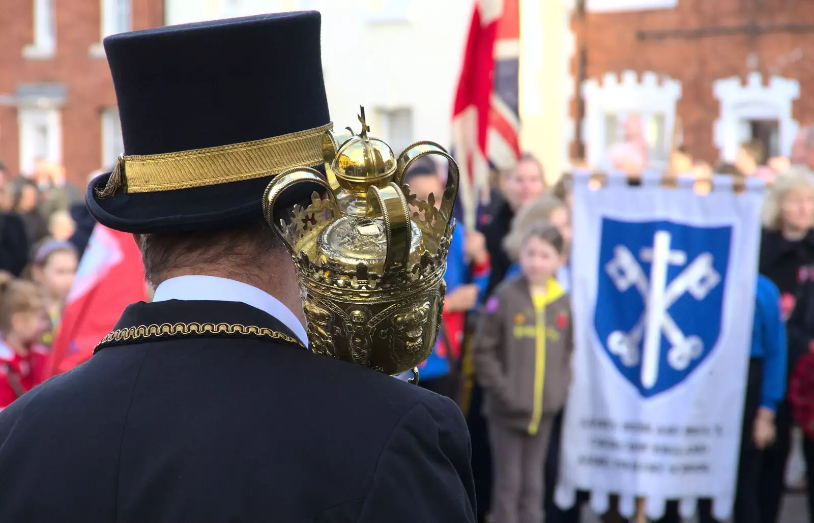 The dude with the ceremonial mace, from The Remembrance Sunday Parade, Eye, Suffolk - 11th November 2018