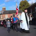 The proctor heads the procession up to Church Street, The Remembrance Sunday Parade, Eye, Suffolk - 11th November 2018