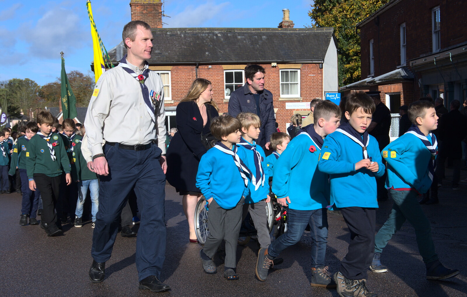 Andy P and the Beavers from The Remembrance Sunday Parade, Eye, Suffolk - 11th November 2018
