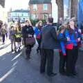 Bruce wrangles the parade by the town hall, The Remembrance Sunday Parade, Eye, Suffolk - 11th November 2018