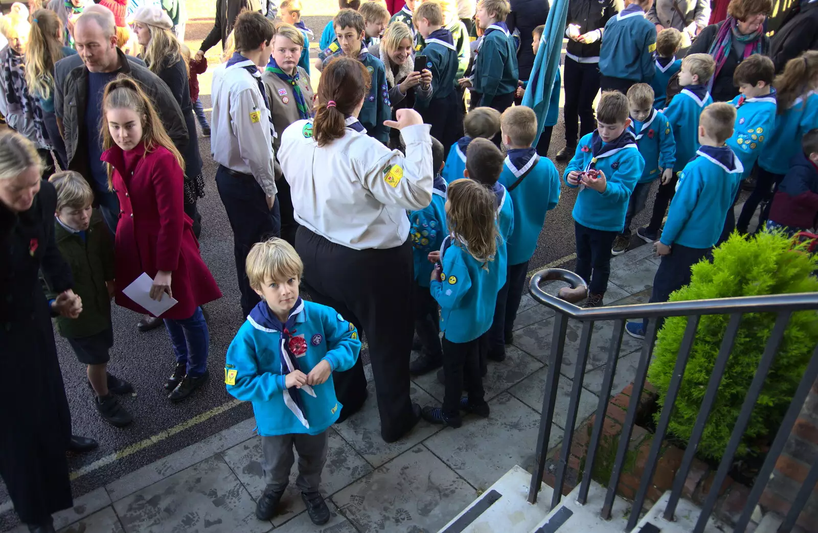 Harry at the steps of the town hall, from The Remembrance Sunday Parade, Eye, Suffolk - 11th November 2018