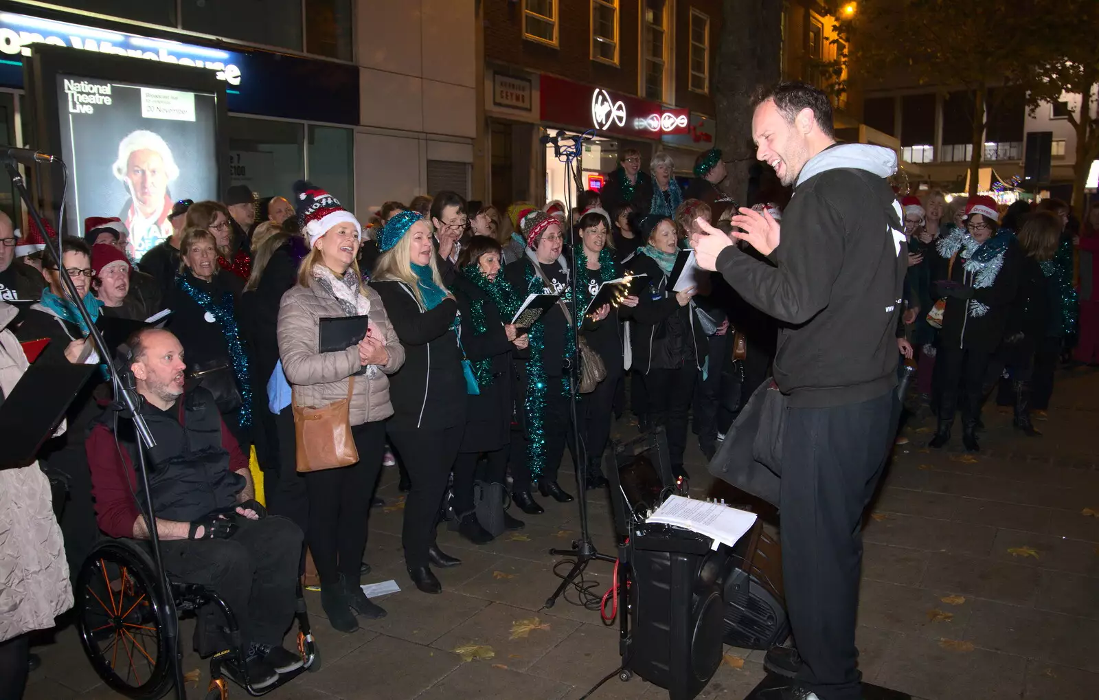 Even the conductor is singing, from Norwich Lights and Isobel Sings, Norwich, Norfolk - 15th November 2018