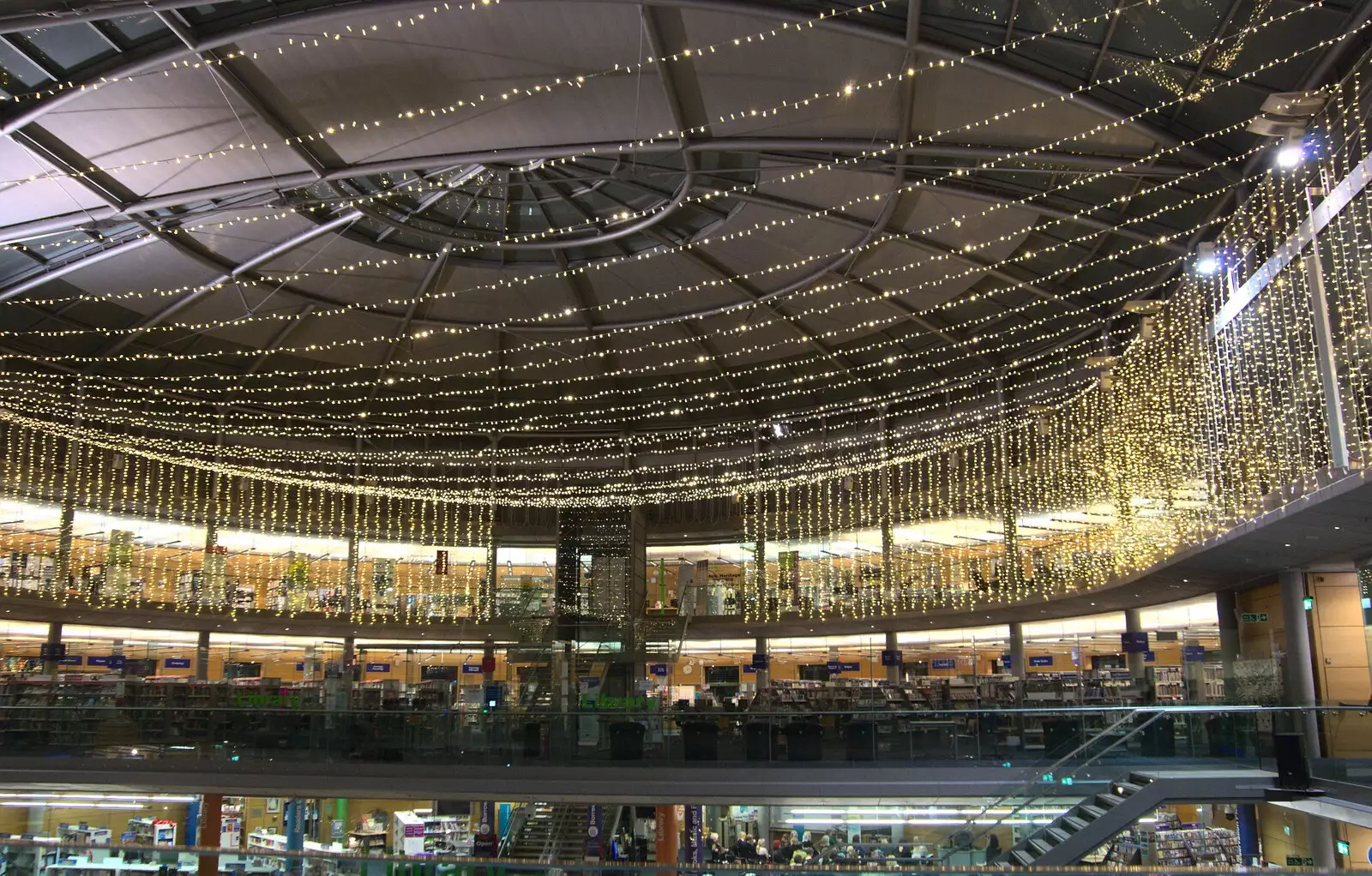 The Forum's lights are part of the grand switch-on, from Norwich Lights and Isobel Sings, Norwich, Norfolk - 15th November 2018