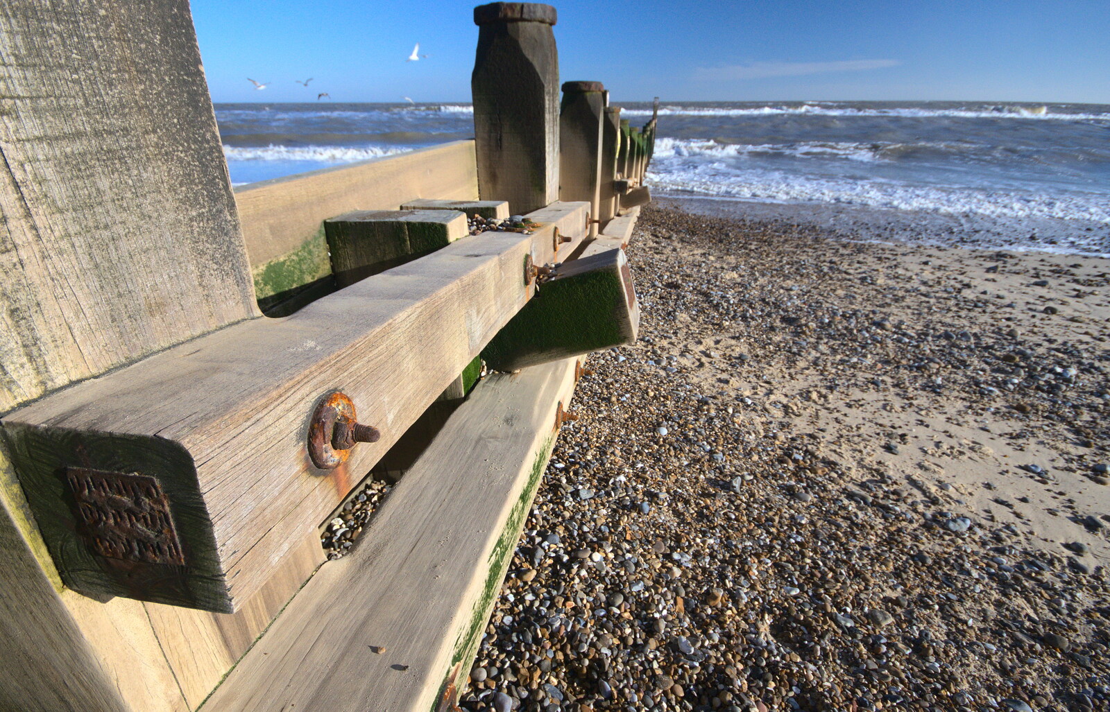 A groyne on the beach from Sunset at the Beach, Southwold, Suffolk - 18th November 2018