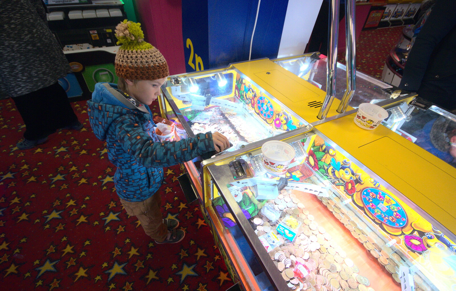 Harry's on the 2p arcades again from Sunset at the Beach, Southwold, Suffolk - 18th November 2018