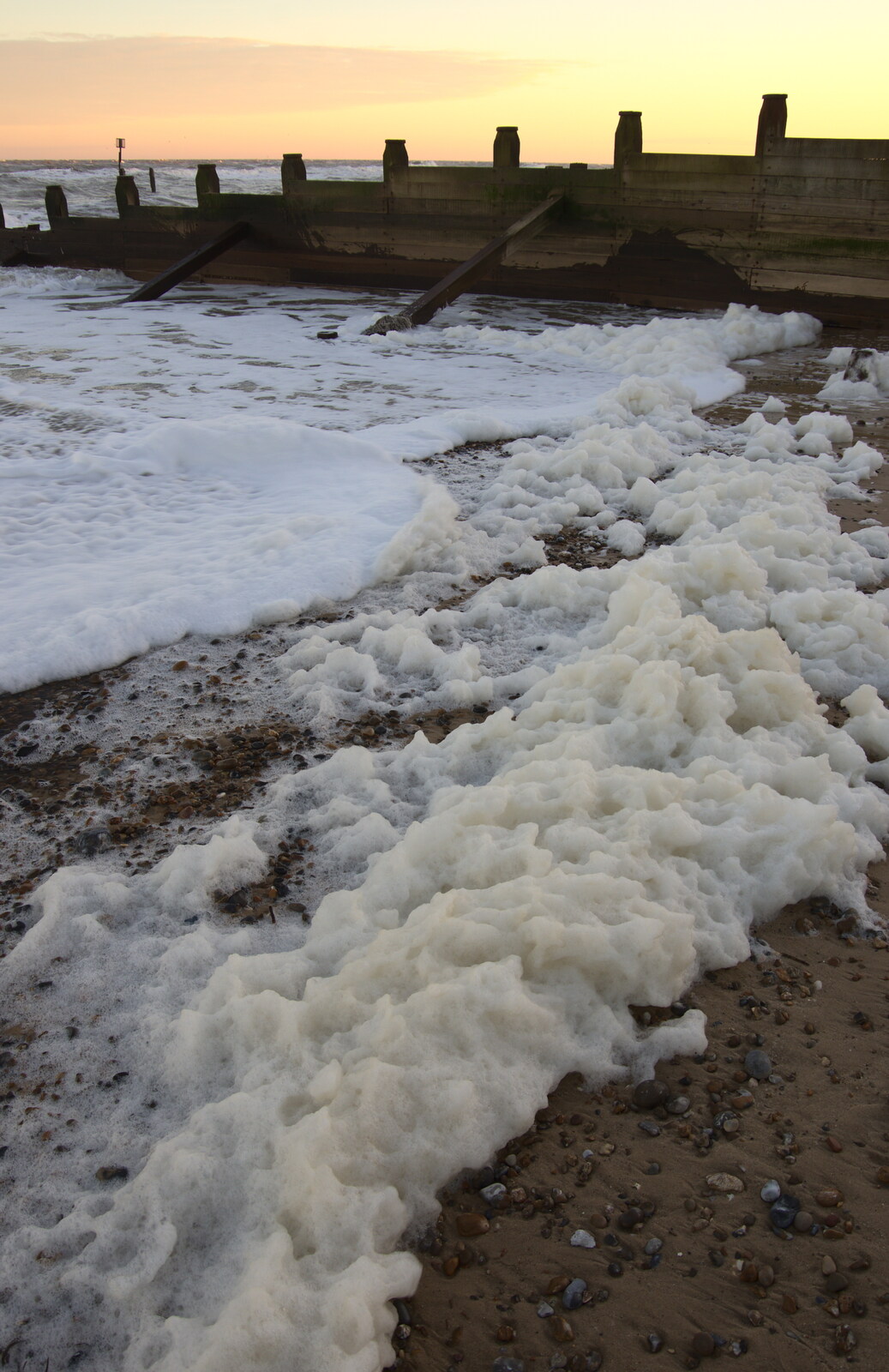 More wibbly sea foam from Sunset at the Beach, Southwold, Suffolk - 18th November 2018