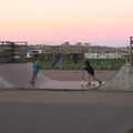 Harry and Fred are back on the skate park, Sunset at the Beach, Southwold, Suffolk - 18th November 2018