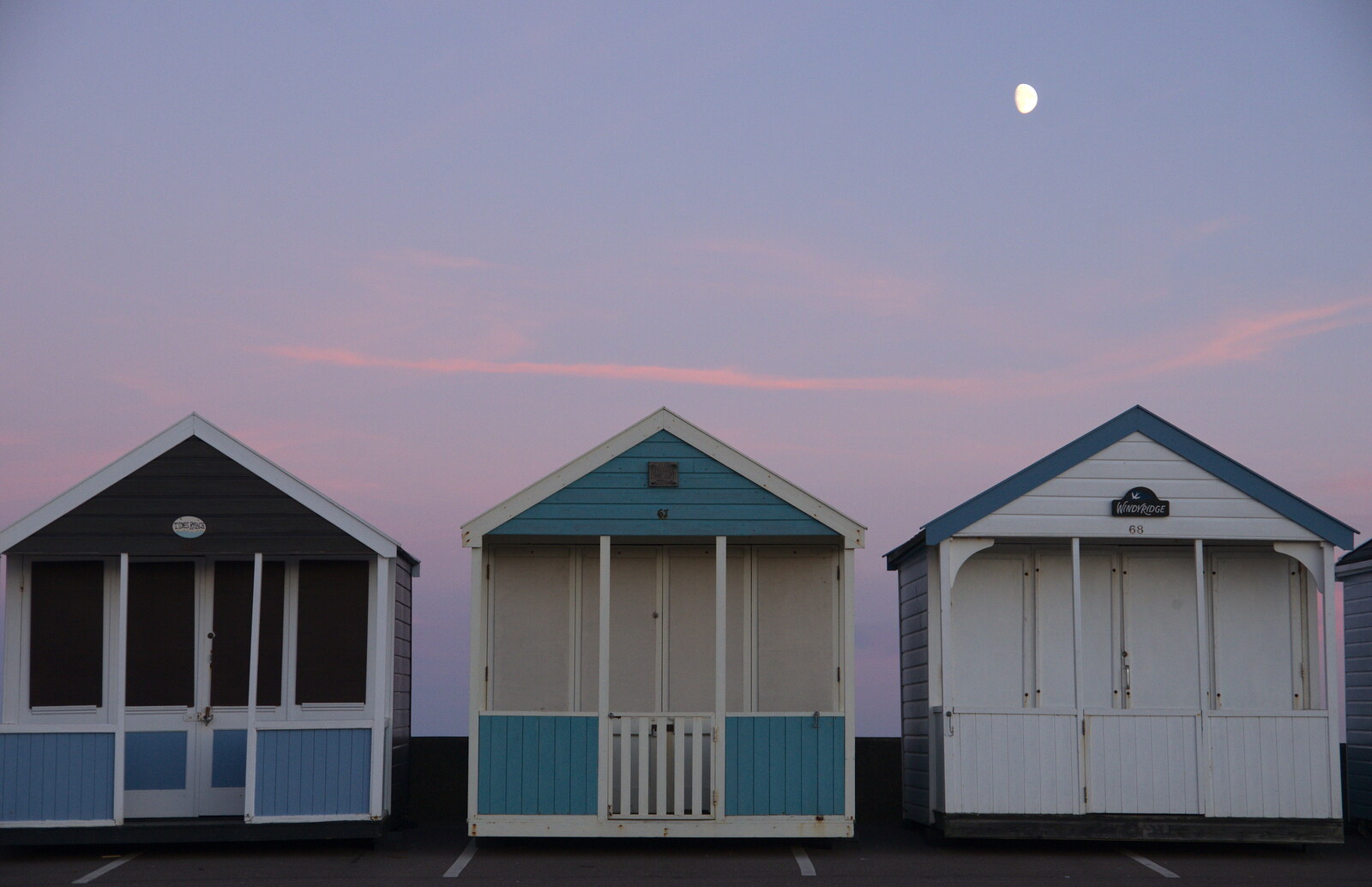 Beach huts in the gathering dark from Sunset at the Beach, Southwold, Suffolk - 18th November 2018