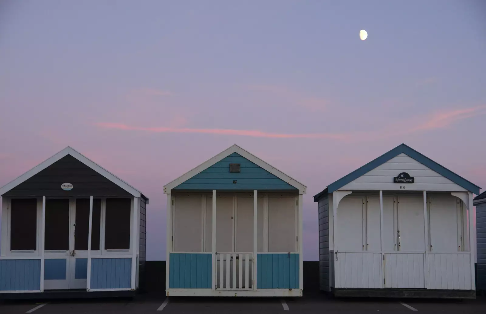 Beach huts in the gathering dark, from Sunset at the Beach, Southwold, Suffolk - 18th November 2018